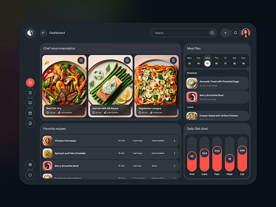 Meal Planner app darkmode dashboard design food meal planner recipe ui ux uxui