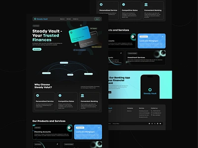 Steady Vault | Landing Page banking landing page banking website design design landing page design ui ui design