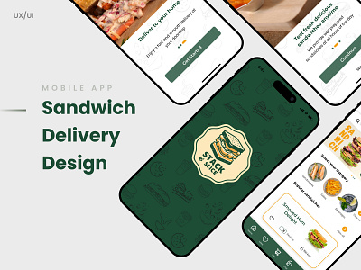Sandwich Delivery Mobile App Design branding delivery design mobile app prototyping sandwich app ui ux wireframing