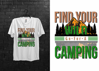 Camping T-Shirt Design design graphic design illustration logo t shirt t shirt design vector