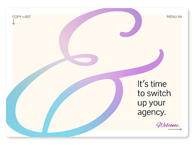 Main screen for design agency design purple typography ui webdesign