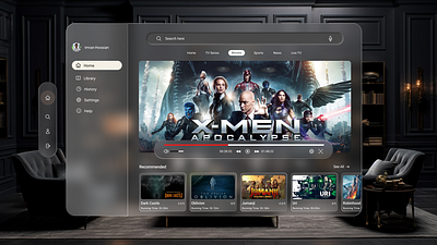 Video Streaming Apple Vision Pro app apple vision pro design movie streaming product design ui ux video streaming vr