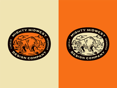 Bison Badge Design badge bison branding crest design hand drawn hand lettering handlettering illustration illustrator lettering logo midwest nebraska retro vintage