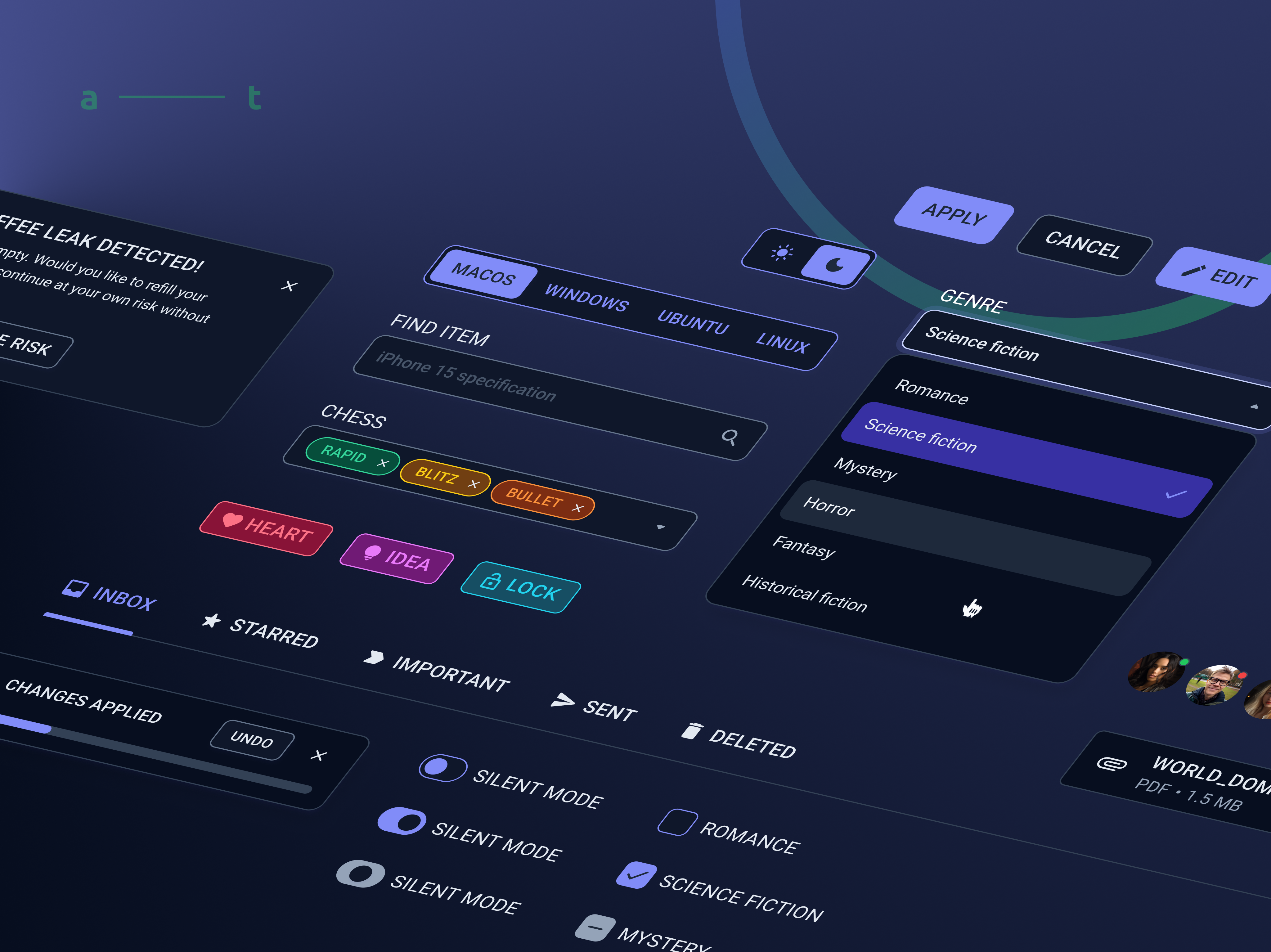 Some parts of the UI v2 button checkbox component dark theme design system dropdown input select tags toggle ui ui kit