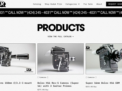 Highline Camera Rentals camera camera rentals film web design webflow