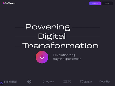RevShoppe branding dark theme saas web design webflow