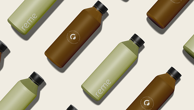 Water bottle design for Reme yoga & wellness studio branding