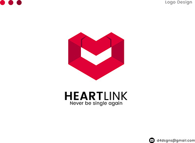 Heartlink Logo 3D Heart Concept d4dsgns Logo Designer 3d heart logo 3d logo brand identity branding business logo design graphic design heart logo heartlink logo illustration logo logo design vector