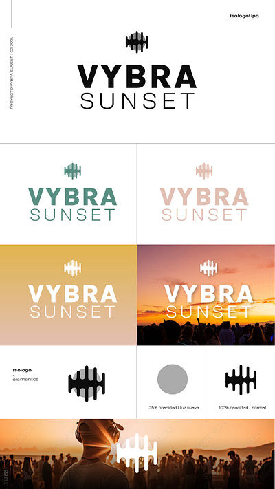 VYBRA SUNSET PARTY branding graphic design logo