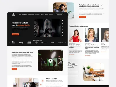 Geniecast: Virtual Event Solutions Website branding figma mockup redesign ui user interface web design web ui website design website redesign website ui
