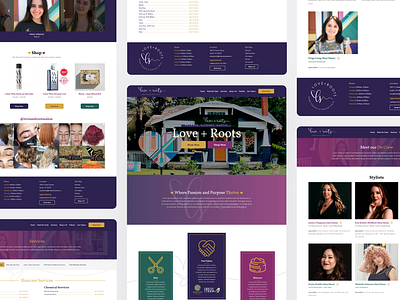 Love + Roots: Beauty Salon Website branding figma mockup redesign ui user interface web design website design