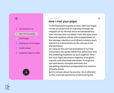 Notes Widget #DailyUI065 figma uidesign uxdesign uxresearch