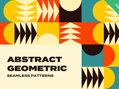 Free Abstract Geometric Seamless Patterns abstract background colorful fileable flat free freebie geometric illustration mosaic pattern retro round tile triangles vector wallpaper