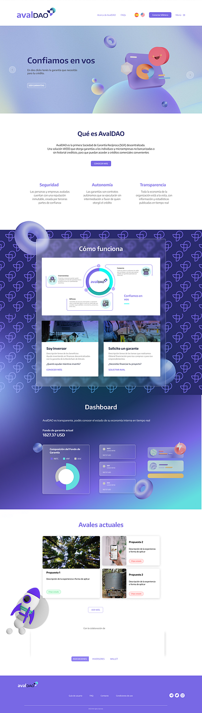 avalDAO WEB - landing page design graphic design ui ux web