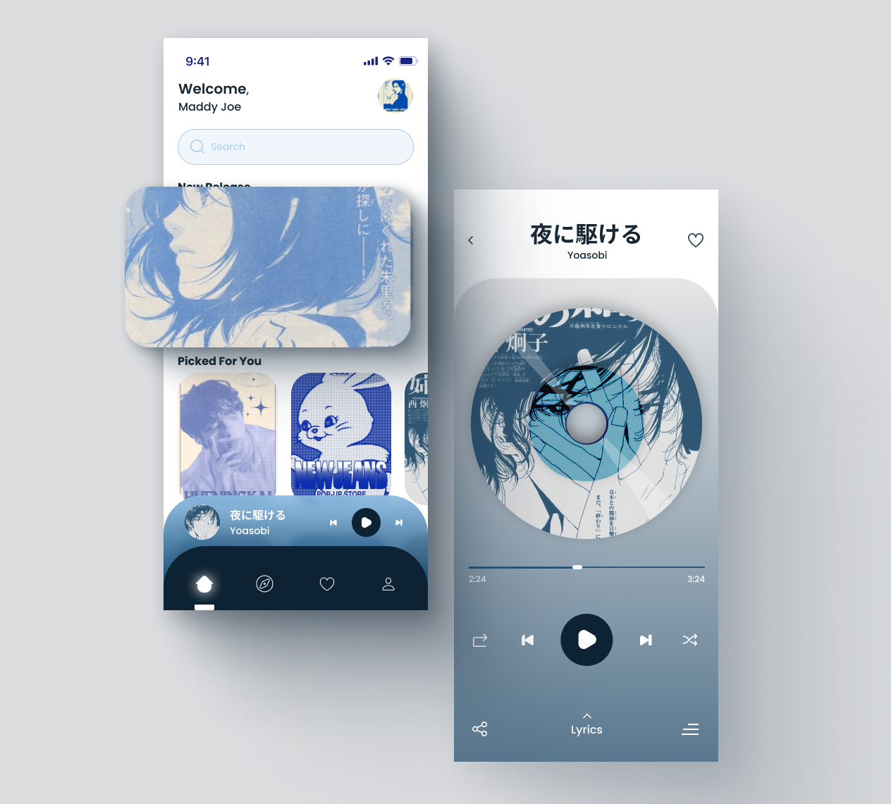 Music App Concept UI | Mobile App | Figma app design graphic design illustration typography ui ux vector