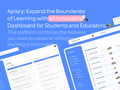 Case Study: Apiary | Educational Dashboard & Tablet App (LMS) apiary dashboard learning lms student teacher ui ux