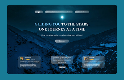 Travel website aestethic agency blue branding design designing glassmorph glassmorphism graphic design travel ui web website