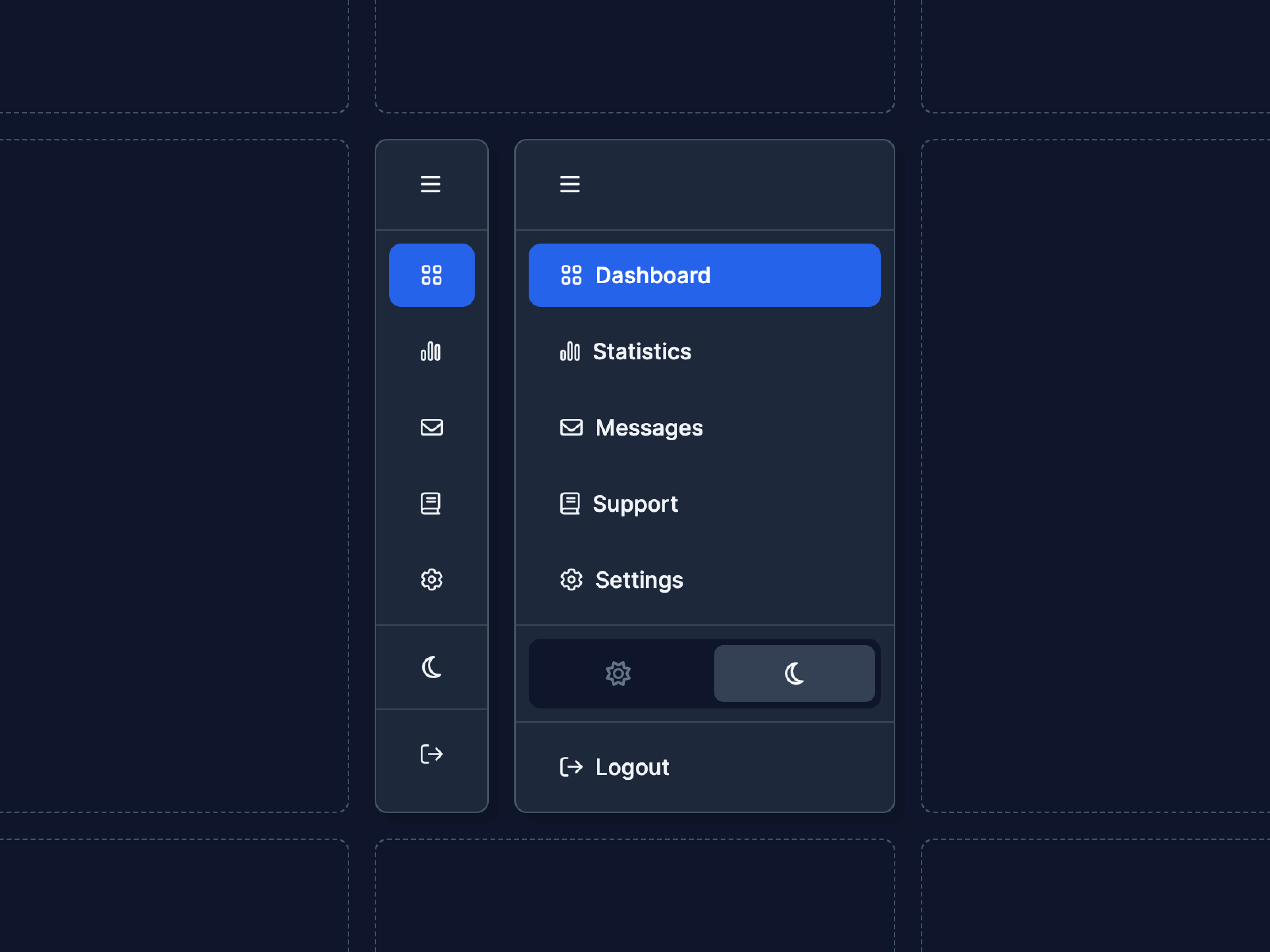 Collapsible side bar navigation menu React component by Maxim