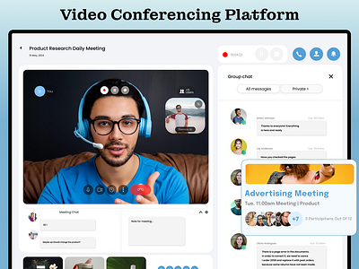 📹 Video Conferencing Platform animation application branding design designer figma framer graphic design mockup motion graphics platform saas ui uiux user experince user interface ux video conferencing platform web application web design