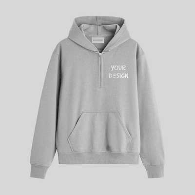 Textured quarter zip hoodie PSD mockup branding graphic design hoodie mockup psd quarter zip quarter zip up hoodie zip up hoodie