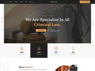 Lawyer & Law Firm Template advocate advocate website attorney consultancy justice law firm lawyer legal services libero personal lawyer ui