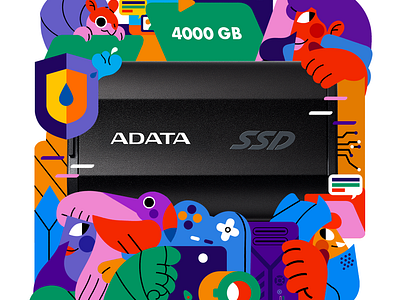 Adata SSD SD810 corporate menphis data transfer gaming illustration ilustración jhonny núñez massivecapacity ssd810