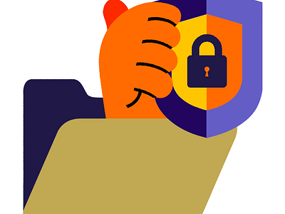 Cyber Security color palette corporate memphis cyber security flat folder icon illustration ilustración jhonny núñez technology vector