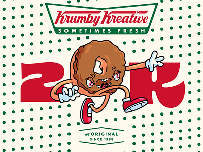 Crumby Creative 20K apparel branding cartoon character crumby crumby creative donut doughnut food fresh illustration krispy kreme mascot vector art