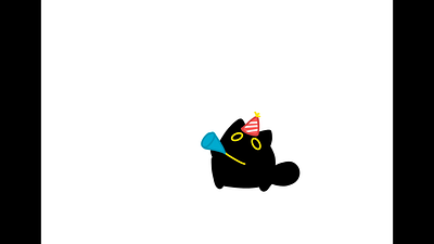 Happy Birthday! 2d animation birthday cat confetti illustration