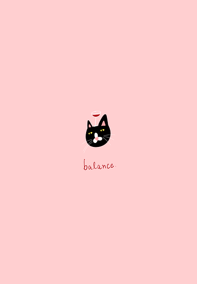 Balance. cat illustration procreate wallpaper