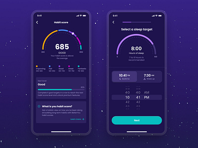 Sleep tracking app UI design app design dark mode interface design ios design mobile app design product design responsive design ui ui design uiux ux design