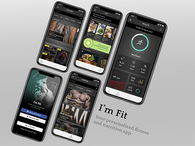 I'm Fit - Get in Shape! app design fitness app minimal ui ux