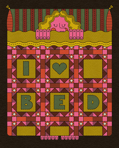 I 💖 Bed bed campy cozy lineart quilt sleep sleeping toes