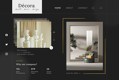 Décora - Dwell in Interior Design branding interior design minimal ui ux website ui