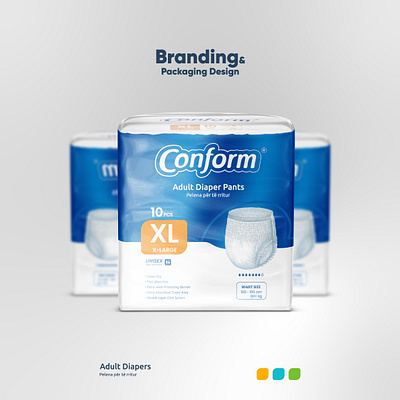 Adult Diapers: Visual Identity and Packaging Design logo design package design visual identity