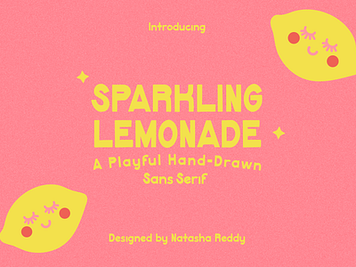 Sparkling Lemonade Font adobe illustrator cute design fonts fun graphic design hand drawn illustration lettering playful sans serif typeface vector