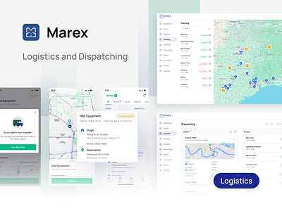 Logistics and Dispatching app design logistics mobile app tms transportation trucking ui uiux ux web app