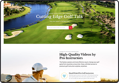 Golfing Video Streaming Product & App product design ui ux video streaming web design