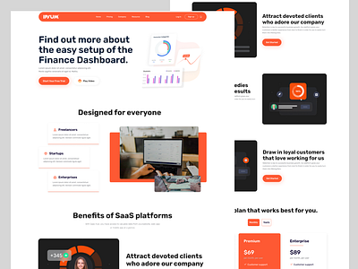 Finance Dashboard Website - SaaS Website Design business corporate enterprise finance finance dashboard marketing startup uiux web design website