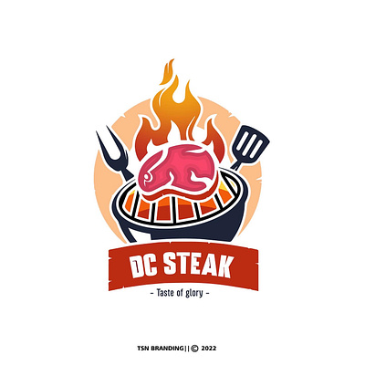 DC Steak Logo graphic design grill logo logodesign meat steak vector