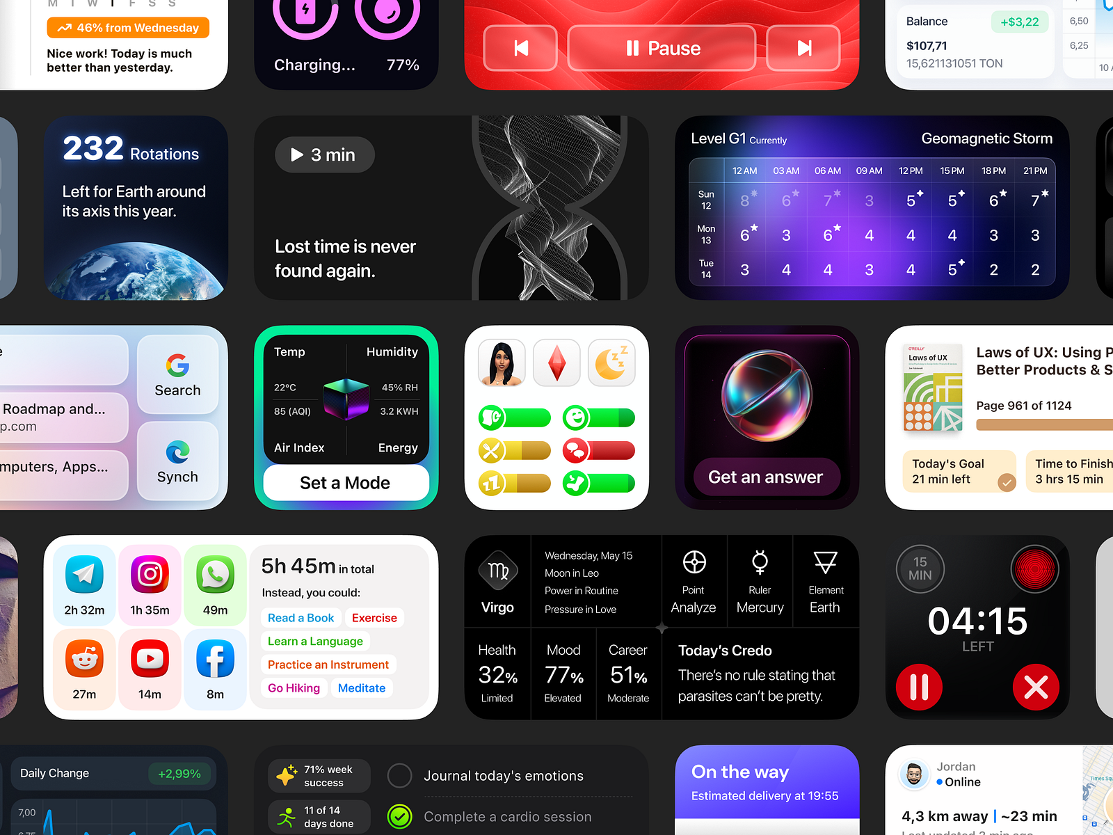 iOS Widgets Collection by Jamie Miller on Dribbble