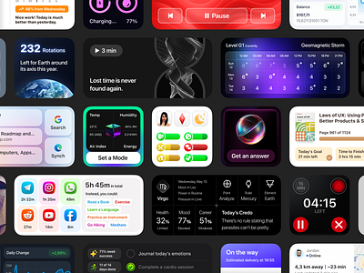 iOS Widgets Collection app design ios mobile ui ux widget
