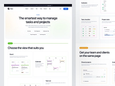 Tuduu - Features Page feature page features inner page product design project management saas saas design saas web task feature task management task web to do feature ui ux web web design website