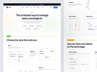 Tuduu - Features Page feature page features inner page product design project management saas saas design saas web task feature task management task web to do feature ui ux web web design website