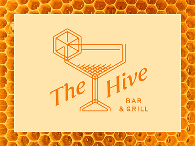 The Hive Bar & Grill 2d 2d design brand brand identity branding design graphic design hospitality logo logo design