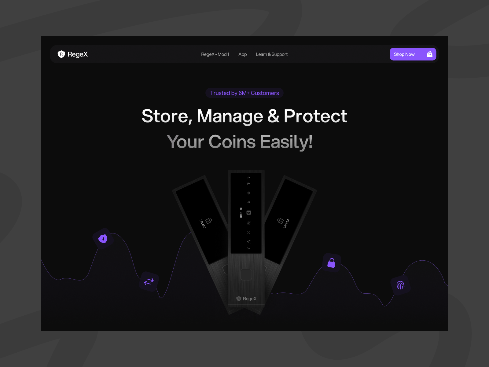 RegeX - Crypto Wallet Concept UI UX landing page design binance bitcoin wallet blockchain landing page blockchain website crpyo landing page crypto crypto exchange website crypto wallet crypto wallet landing page crypto wallet website finance landing page forex website landing page ui design saas saas landing page startup website trading landing page trading website ui ui landing page