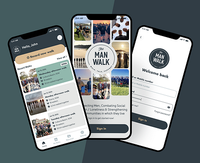 The Man Walk App app app design app mobile interface mobile ui