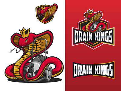 Drain Kings Logo and Mascot Design air conditioning character design heating illustration logo design logo snake mascot mascot and logo mascot design mascot logo retro style snake mascot