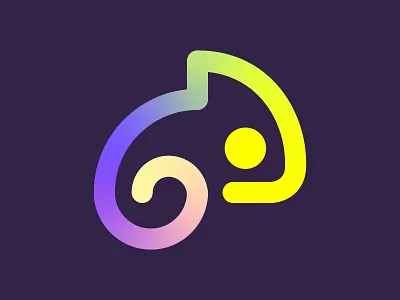 Chameleon Logo Design branding chameleon colorful graphic design icon line art logo reptile simple vector