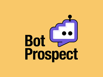 Bot Prospect Logo Design app bot branding chart chat chatbot cute finance graphic design illustration logo logos marketing robot simple tech
